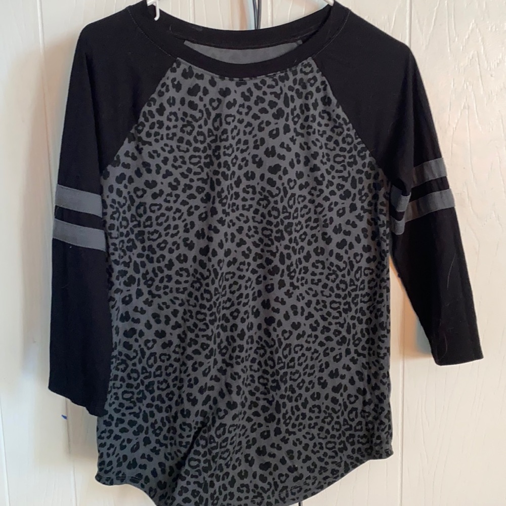 Black and Gray Cheetah print shirt